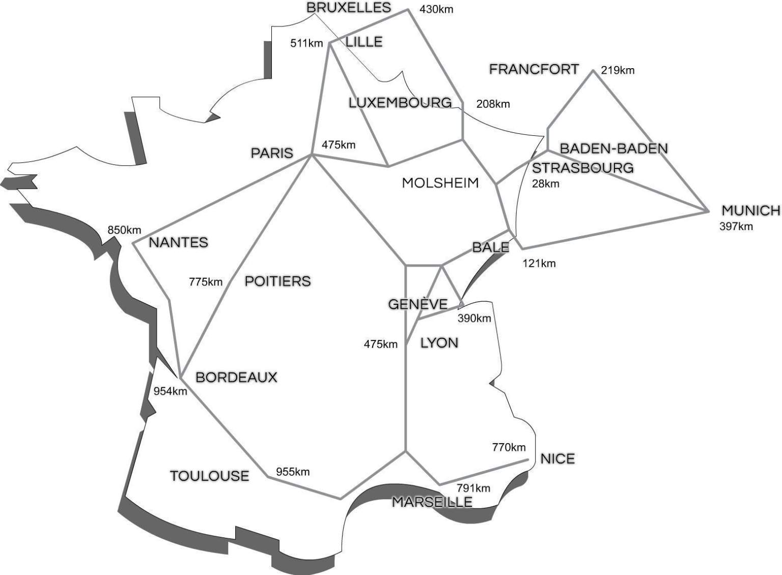 Carte routière en direction de Molsheim